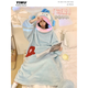 Kommandant Bear Funny Clown Fish Koralle Velvet Pyjama, bester Freundes Paar Cartoon Long Nighthot, Hauskleidung verdickt, blaues Hai Single Nachthemd #4839 M Empfohlen 75-120jin [Jin ist 0,5 kg]