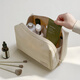 Bonayun Simple Makeup Bag Travel Bols de embrague portátil Gran capacidad Cosméticos Cosméticos Bag Bag Lipstick Bag Beige Small Size