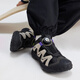 Zuoxi boys' sneakers children's shoes 2025 new button functional mesh breathable casual tracing shoes black 34