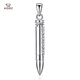 Aido Diamond Platinum Bullet Pendant Men's pt950 Platinum Fashionable Men's Personalized Pendant Weight 7.6-7.8g + Black Leather Cord