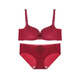 Modal Red Underwear Women's Small Breast Push Up Wedding Bride's Zodiac Year Women's Wireless Bra Set Sexy Bra Cover Burgundy (Thin 1cm) Underwear + Underwear 80B 80/36B
