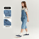 ELAND KIDS Summer New Product Girls Fashion Casual Loose Working Overalls Indigo Indigo/55 160 cm