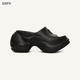 
SMFK pre-sale WAVE high-heeled sports slippers SL002B1 thick sole height-enhanced fashionable one-fold flip-flops 9.5cm Jiang Peiyao same style wilderness black one size larger 37
