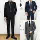 GOKU suit suit men's business professional formal Korean style casual suit men's wedding groom's dress trendy no-iron slim fit black suit + gray shirt + trousers + tie 2XL recommended 145-160Jin Jin equals 0.5 kg