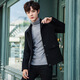 Filixidi woolen coat men's autumn and winter new men's wool short jacket jacket men's casual woolen top black M
