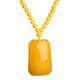 QPQK chicken fat yellow beeswax water drop pendant genuine peace buckle necklace sweater chain second generation amber men and women horse face skirt accessories cloud mist water drop bead chain-free lanyard-certificate