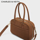 CHARLES&KEITH solid color portable Boston bag crossbody bag women's bag birthday gift CK2-30271398