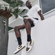 Aspiring (UZIS) professional sports socks men's American basketball socks running sweat-absorbing solid color towel bottom socks [New Star] White long tube triple-pair M