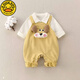G.DUCKKIDS Little Yellow Duck Boys Overalls Autumn Cartoon New Infant Suit Children's Tops Baby Outer Wear Two-piece Set Blue Three-dimensional Rabbit Suspender Suit 80cm Recommended 8-12 Months
