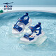 Hongxingerke (ERKE) children's shoes neutral children's sandals children's color spliced ​​leak-toed sandals white/interstellar blue 31