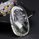 Steinschöpfung Best [professionelles Zertifikat] Natural Green Ghost Anhänger Männer und Frauen Grünkristall Halskette Geburtstagsgeschenke für Mama und Papa 6169# Maitreya Buddha