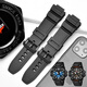 Taige Shiya adapts to Casio watch strap MCW-100H/110H/W-S220/HDD-S100 black resin watch strap convex black black buckle 16mm