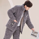 
Modal's new men's autumn and winter three-layer cotton pajamas coral velvet plus velvet thickened flannel home clothes winter suit dark brown M6627 3XL [165-195Jin[Jin equals 0.5 kg]] three-layer thickened