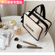New internet celebrity super popular ins waterproof canvas cosmetic bag portable large capacity skin care product storage wash travel bag black large size