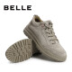 Belle men's shoes mall same style thick-soled frosted lace-up casual shoes work shoes 6SY01DM9 gray 42