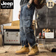 JEEP SPIRIT美式重磅复古工装牛仔裤男士宽松直筒潮牌大码多口袋哈伦休闲长裤 复古蓝 【尺码偏大】 XL 【建议130-145斤】