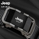 JEEP SPIRIT帆布腰带男青年自动扣休闲编织战术腰带年轻人皮带潮流裤带军训 枪扣-黑色带身 120cm