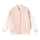 DEESHA Girls' Jacket Fashionable Fragrance Style Color Block Baseball Jacket for Medium and Large Children