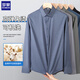 ROMON wool anti-wrinkle long-sleeved shirt men's spring and autumn professional workwear daddy shirt business casual shirt men's blue gray regular 41
