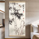 Miaobei language bamboo safe hanging painting living room entrance door bamboo wooden frame decorative painting modern ink landscape green plant hanging painting landscape 40*80