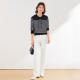 Pash Greater Hoodie Frauen 100% Wolle 25 Frühling neuer Kapuzenstreifen Top Strick Sweater PR-1047 Weiß L.