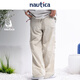 nautica white sail Citygirl light splash Japanese loose thin parachute casual trousers for women 41PW21 Silver Cloud Khaki 12X M