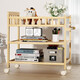 LNGA Landgre Baby Care Table, NOUVELLE-NÉ LIEU LIEU LIEU, BATUITE DE MASSAGE, Rack de tri multifonctionnel en bois massif, table de couches à double couche + coussin de soins de vache