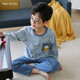 Emberlove Kinderpyjamas Sommer 2025 neue Jungen Kurzarm Lange Hosen Klimaanlage mittelgroße Jungen Sommer Hauskleidung N9901 [kurz und Länge] 130 14 Größen 45-55jin [Jin gleich 0,5 kg]