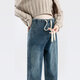 Les pantalons de maternité bonaux portent un jean, un pantalon papa lâche, un pantalon grand-patte, un petit costume de maternité décontracté, un pantalon de maternité [style de cordon] L Taille 105-120jin [Jin est égal à 0,5 kg]