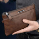 Kuqidaishu neuer Männerkupplungsbeutel Herrenbeutel große Kapazität Handtasche Geschäfte Casual Top Schicht Weiche Lederhandtasche Brieftasche [Echtes Leder] Khaki