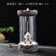 American and foreign new Chinese Zen backflow incense burner, glass cover, windproof, indoor household ornaments, sandalwood, agarwood, smoke, Pixiu base - praying for the great sage, artificial random installation - E
