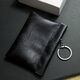 Luoyide Lederschlüsselbeutel Männer und Frauen Internet Promi Key Chain Auto Großkapazität Schlüsselbeutel Multifunktion Münzbrieftasche Mini Kartenbeutel Öl Wachs Schwarz [Kartenbeutel]
