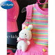 
A 21 FUNB Girls Overalls Summer 2025 New Little Girls Summer Fashion Internet Celebrity Dopamine Wearing Style Children's Summer Medium and Large Children's Set (Love Vest + Overalls) + Rabbit (130 cm