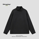 MMOPTOP German velvet turtleneck sweatshirt warm and thickened men's autumn and winter double-sided velvet bottoming long-sleeved inner layer APW965 black 2XL