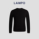 Blue Leopard (LAMPO) easy-care wool autumn and winter warm business casual half turtleneck wool sweater men's round neck simple sweater black M (46)
