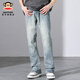 
Big Mouth Monkey (paul frank) American fashion brand jeans men's autumn loose new straight-down wide-leg pants trendy high street casual long pants 9901 nostalgic blue [official authentic] L [recommended 120-140Jin [Jin equals 0.5 kg]]