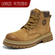 Loyzi Vutyziuo Martin Boots Herren Sommer New British Style High-Top-gelbe Stiefel Ehepaar Anti-Rutsch dicker Sohle Erhöhung Arbeit atmungsaktives Stiefel braun 41