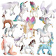 Oenux Unicorn Doll Simulated Elf Animal Model Animation's Animation Toys 3-10 ans Ornements Tianma Pegasus M-2694 Unicorne (bleu)
