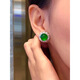 Langmai ice Zhengyang green jade earrings 18k inlaid earrings genuine optimized egg surface full green earrings