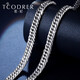 Ruofei platinum necklace men's pt950 solid flat chain fashion boutique platinum men's chain men's trendy brand Cuban chain New Year gift weight 34-36g length 54-56cm thick about 3.5mm