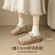 Zhr Birkenstock Schuhe für Frauen plus samt dicker Sohle erhöhte Baumwollschuhe für Frauen lässige Schneestiefel für Frauen Winter JF98B Kamel 37