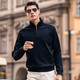 Mr. Stoff Reißverschluss Halbhoch-hohe Nackenwinddichte Pullover Feder und Herbst Einfacher Druck verdickter Langarm T-Shirt YS12163 Klavier schwarz 2xl (185)
