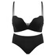 Victoria's elegant new beautiful backless bra for women with small breasts and push-up black sexy wire-free bra set with spaghetti straps black suit 75B =34B comfortable push-up