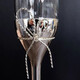 Vera Wang Champagne Glass WEDGWOODVeraWang Love Knot Rope Goblet Wine Glass Wedding Engagement Pair European Silver Champagne Glass (Gift Box + Ribbon + Gift Bag)