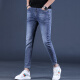 Kurentou Summer delgado azul jeans de nueve puntos hombres delgados pies 2023 Nuevos pantalones elásticos pantalones de 9 puntos Men Q1049 gris nueve puntos 36 2 pies 8