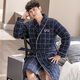 Mandelefin Invierno 100% Campo de algodón Basca de baño Hogarbrobe engrosado Pajamas Calientes puro ALTO CONTOLA CONJUNTA LARGO ALTO COLTHER Men style 1048 170 (L)