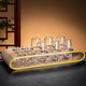 Flower Language Four Seasons White Wine Glass Set Light Luxury High-end Home Wine Divider Storage Rack Crystal Glass Small Wine Glass One-Shot Cup Wine Set 6 Pots and 6 Cups Edge-sealed Rack 100ml Pot + Bullet Cup