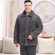 Suiyue pajamas men's winter thickened velvet dad's three-layer cotton jacket coral velvet warm home clothing set for middle-aged and elderly people N9930 blue M milk velvet upgraded thickened 2XL code (140-165 Jin [Jin equals 0.5 kg])