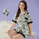 
Ice silk pajamas for women in summer new cute cat summer shorts shorts silky cool home clothing set WLW9226 2XL [recommended 130-145 Jin [Jin equals 0.5 kg]]