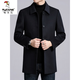 Woodpecker (TUCANO) Double-sided Wool Wool Coat for Men Middle-aged Autumn and Winter High-End Business Down Liner Wool Wool Coat Black 180/XL Size Recommended 145-165 Jin Jin equals 0.5 kg
